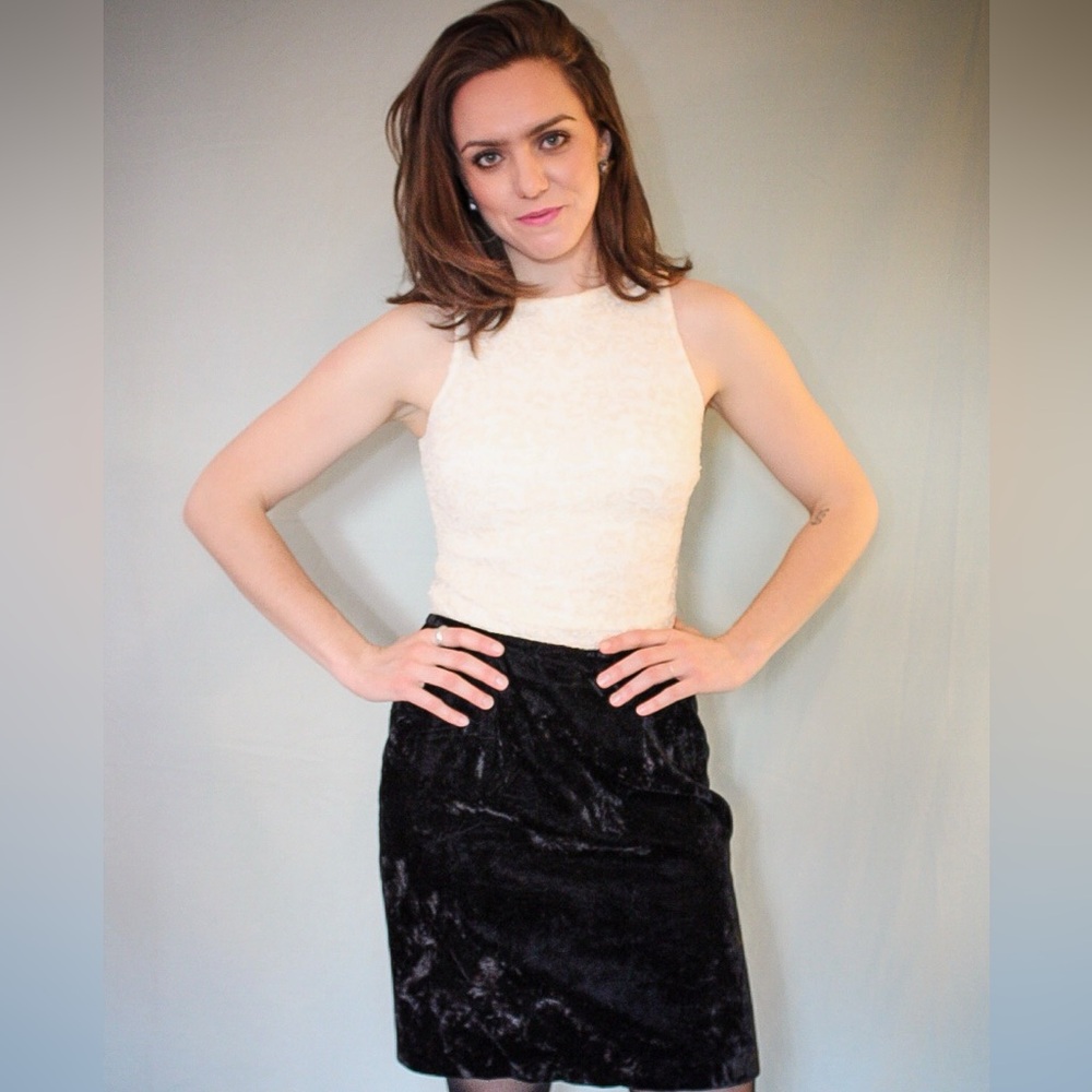 Elegant Black Velvet Skirt